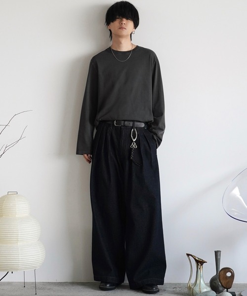 WYM LIDNM（ウィム バイ リドム）の「3TUCK DENIM BAGGY SLACKS（デニムパンツ・メンズ・ブラック系/インディゴブルー・S/M/L）」の10枚目の写真