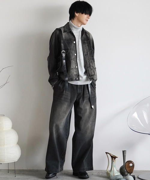 WYM LIDNM（ウィム バイ リドム）の「3TUCK DENIM BAGGY SLACKS（デニムパンツ・メンズ・ブラック系/インディゴブルー・S/M/L）」の22枚目の写真