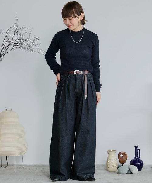 WYM LIDNM（ウィム バイ リドム）の「3TUCK DENIM BAGGY SLACKS（デニムパンツ・メンズ・ブラック系/インディゴブルー・S/M/L）」の4枚目の写真