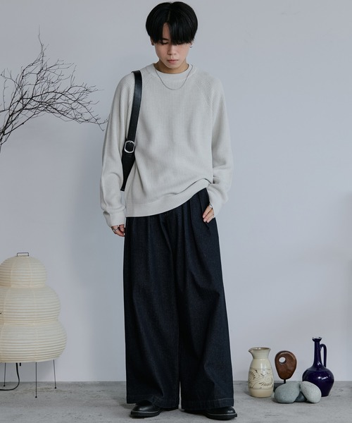 3TUCK DENIM BAGGY SLACKS（デニムパンツ）｜WYM LIDNM（ウィム バイ