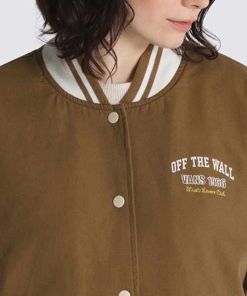 VANS（バンズ）の「ウィメンズ MUSIC LOVERS CLUB ボンバージャケット / MUSIC LOVERS CLUB BOMBER Sepia VN0007580E01（ブルゾン・レディース・ブラウン・MEDIUM/SMALL/X-SMALL）」の2枚目の写真