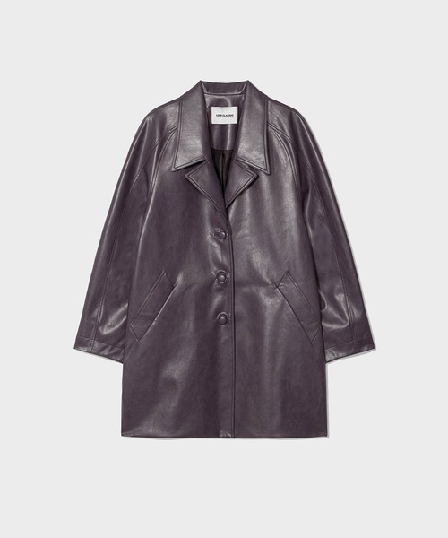 LOW CLASSIC（ロウ　クラシック）の「TEXTURED LEATHER HALF COAT（その他アウター・レディース・パープル・S）」の21枚目の写真