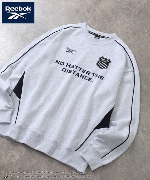 Reebok（リーボック）の「【Reebok/リーボック】裏毛 パイピングデザイン エンブレム グラフィック クルーネックスウェット（スウェット・メンズ・グリーン系/ブラック/ダークパープル/アッシュグレー・M/L/LL）」の20枚目の写真