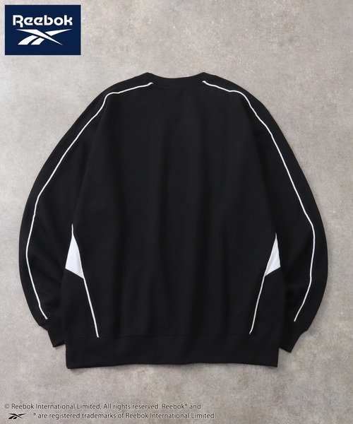 Reebok（リーボック）の「【Reebok/リーボック】裏毛 パイピングデザイン エンブレム グラフィック クルーネックスウェット（スウェット・メンズ・グリーン系/ブラック/ダークパープル/アッシュグレー・M/L/LL）」の11枚目の写真