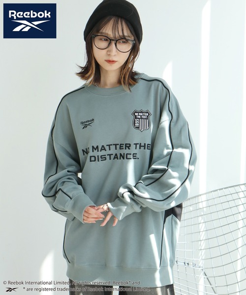 Reebok（リーボック）の「【Reebok/リーボック】裏毛 パイピングデザイン エンブレム グラフィック クルーネックスウェット（スウェット・メンズ・グリーン系/ブラック/ダークパープル/アッシュグレー・M/L/LL）」の8枚目の写真