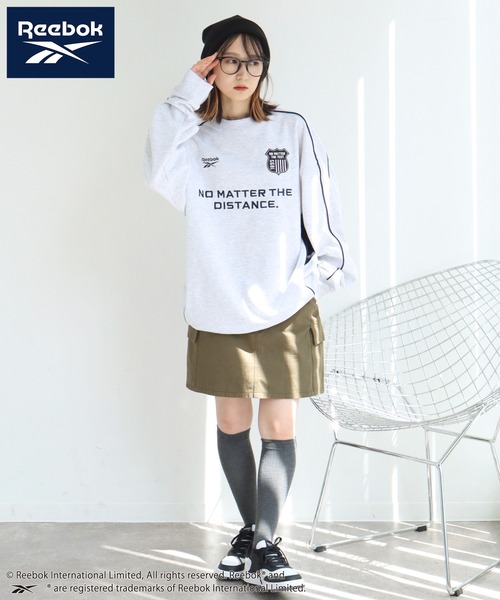 Reebok（リーボック）の「【Reebok/リーボック】裏毛 パイピングデザイン エンブレム グラフィック クルーネックスウェット（スウェット・メンズ・グリーン系/ブラック/ダークパープル/アッシュグレー・M/L/LL）」の10枚目の写真