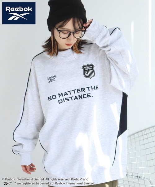 Reebok（リーボック）の「【Reebok/リーボック】裏毛 パイピングデザイン エンブレム グラフィック クルーネックスウェット（スウェット・メンズ・グリーン系/ブラック/ダークパープル/アッシュグレー・M/L/LL）」の7枚目の写真