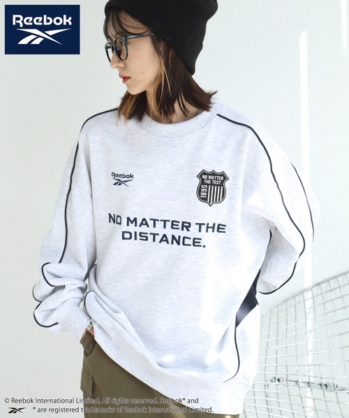 Reebok（リーボック）の「【Reebok/リーボック】裏毛 パイピングデザイン エンブレム グラフィック クルーネックスウェット（スウェット・メンズ・グリーン系/ブラック/ダークパープル/アッシュグレー・M/L/LL）」の22枚目の写真