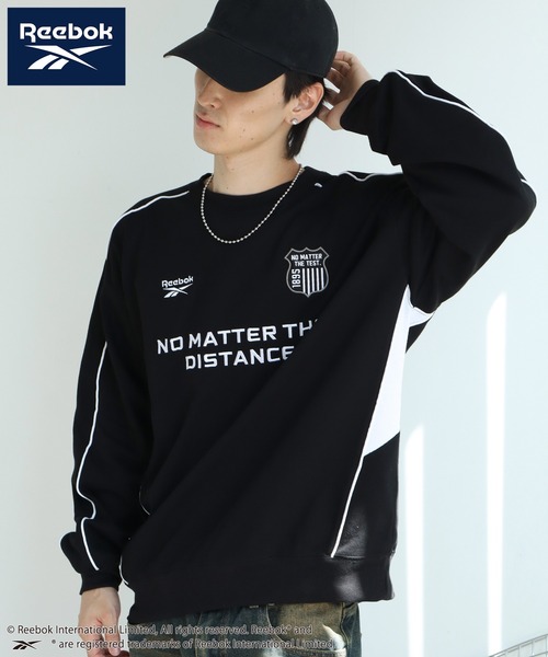 Reebok（リーボック）の「【Reebok/リーボック】裏毛 パイピングデザイン エンブレム グラフィック クルーネックスウェット（スウェット・メンズ・グリーン系/ブラック/ダークパープル/アッシュグレー・M/L/LL）」の5枚目の写真