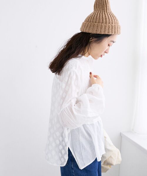 le.coeur blanc（ルクールブラン）の「《手洗い可能》Fanakaミックス刺しゅうレースブラウス（シャツ/ブラウス・レディース・オフホワイト・38）」の14枚目の写真