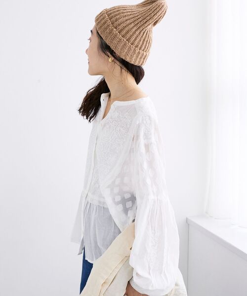 le.coeur blanc（ルクールブラン）の「《手洗い可能》Fanakaミックス刺しゅうレースブラウス（シャツ/ブラウス・レディース・オフホワイト・38）」の12枚目の写真