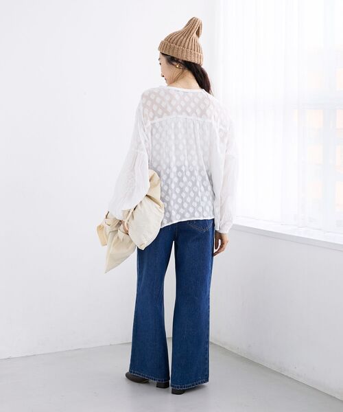 le.coeur blanc（ルクールブラン）の「《手洗い可能》Fanakaミックス刺しゅうレースブラウス（シャツ/ブラウス・レディース・オフホワイト・38）」の15枚目の写真