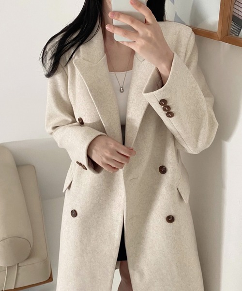 アルバムディファミリア ロングコート スリット ボタン ポケット アルバムディファミリア ロングコート スリット ボタン ポケット