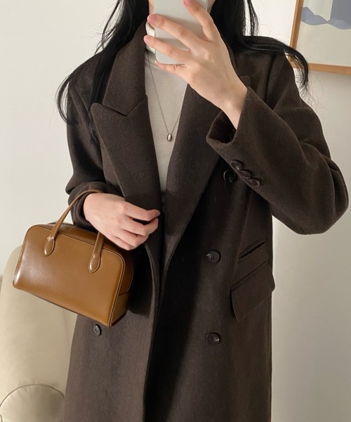 STYLE DELI ダブルボタンロングチェスターコート（S,ダークグレー） セール】ダブルボタンロングチェスターコート（チェスターコート