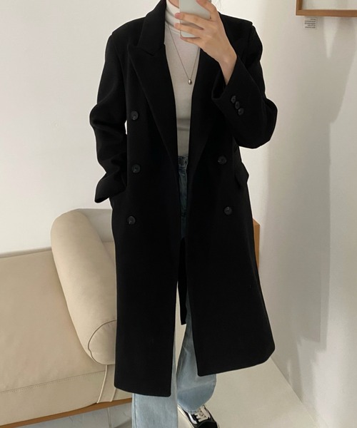 美品　日本製　トゥモローランド　比翼ボタン　ツイード　チェスターコート セール】 ウールライトメルトン チェスターコート （その他