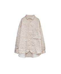 【INTERPLAY】Regular Collar OverSize Shirt【Lustre Crinkle】