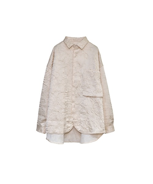 INTERPLAY(インタープレイ)の「【INTERPLAY】Regular Collar OverSize Shirt【Lustre Crinkle】(シャツ/ブラウス・メンズ・アイボリー/ブラック/ブラウン・FREE)」の4枚目の写真