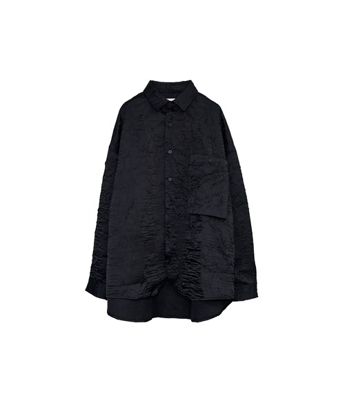 INTERPLAY(インタープレイ)の「【INTERPLAY】Regular Collar OverSize Shirt【Lustre Crinkle】(シャツ/ブラウス・メンズ・アイボリー/ブラック/ブラウン・FREE)」の6枚目の写真