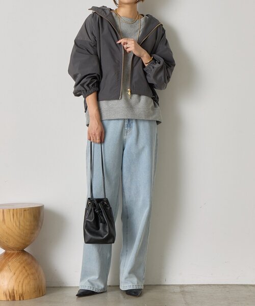 Jena espace merveilleux（ジェナ　エスパスメルヴェイユ）の「スタンドネックタフタジャケット（その他アウター・レディース・チャコールグレー/ベージュ・FREE）」の7枚目の写真