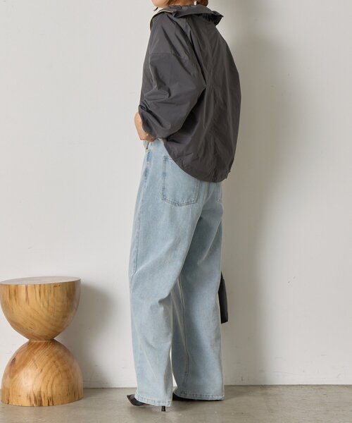 Jena espace merveilleux（ジェナ　エスパスメルヴェイユ）の「スタンドネックタフタジャケット（その他アウター・レディース・チャコールグレー/ベージュ・FREE）」の5枚目の写真