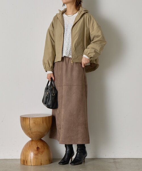 Jena espace merveilleux（ジェナ　エスパスメルヴェイユ）の「スタンドネックタフタジャケット（その他アウター・レディース・チャコールグレー/ベージュ・FREE）」の15枚目の写真