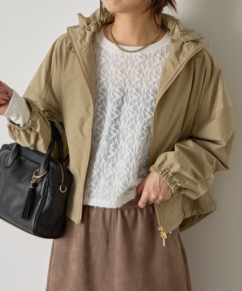 Jena espace merveilleux（ジェナ　エスパスメルヴェイユ）の「スタンドネックタフタジャケット（その他アウター・レディース・チャコールグレー/ベージュ・FREE）」の17枚目の写真