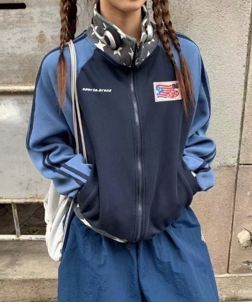 セール】25aw スターパッチワーク/裏起毛トラックジャケット（ブルゾン