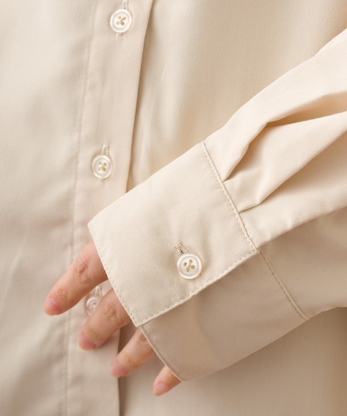 OMNES（オムネス）の「テックコットンバンドカラー長袖シャツ（シャツ/ブラウス・レディース・ホワイト/ブラック/ベージュ/イエロー/グリーン/ネイビー系/ブルー系その他・FREE）」の14枚目の写真