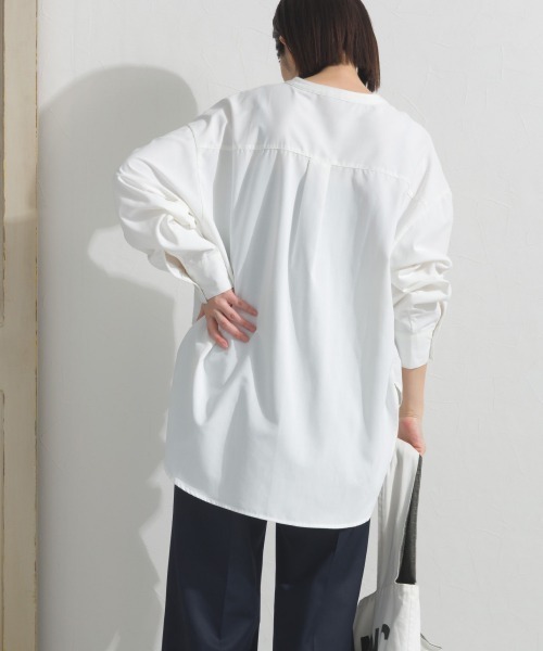OMNES(オムネス)の「テックコットンバンドカラー長袖シャツ(シャツ/ブラウス・レディース・ホワイト/ブラック/ベージュ/イエロー/グリーン/ネイビー系/ブルー系その他・FREE)」の18枚目の写真