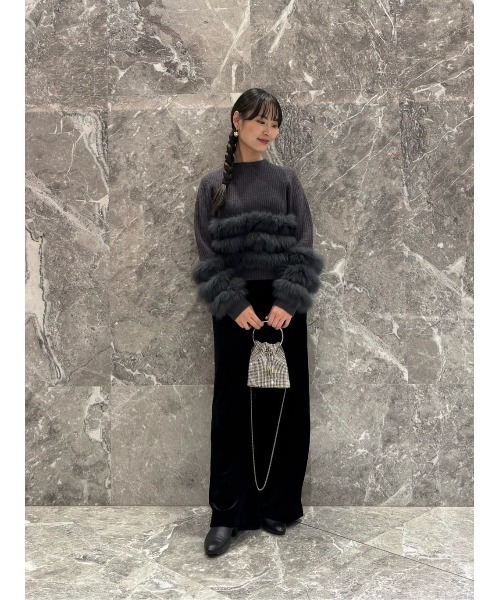 LOULOU WILLOUGHBY（ルルウィルビー）の「【LOULOU WILLOUGHBY】トリアセベロアパンツ（その他パンツ・レディース・ブラック/ブルー・1/2）」の14枚目の写真