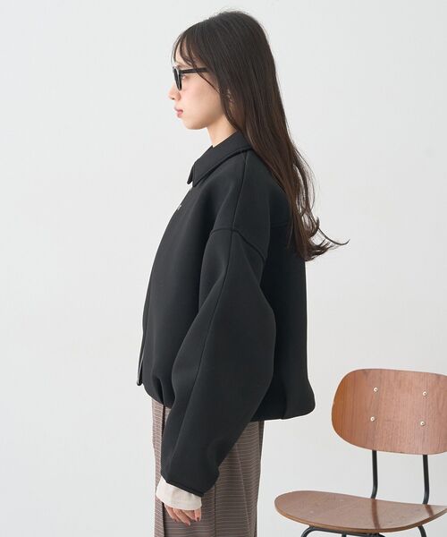 earth music&ecology（アースミュージックアンドエコロジー）の「【2025AW】ダンボールニットZIPブルゾン（ブルゾン・レディース・ブラック/ピンクベージュ・FREE）」の13枚目の写真