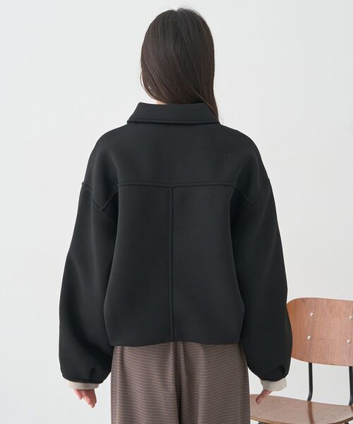 earth music&ecology（アースミュージックアンドエコロジー）の「【2025AW】ダンボールニットZIPブルゾン（ブルゾン・レディース・ブラック/ピンクベージュ・FREE）」の14枚目の写真