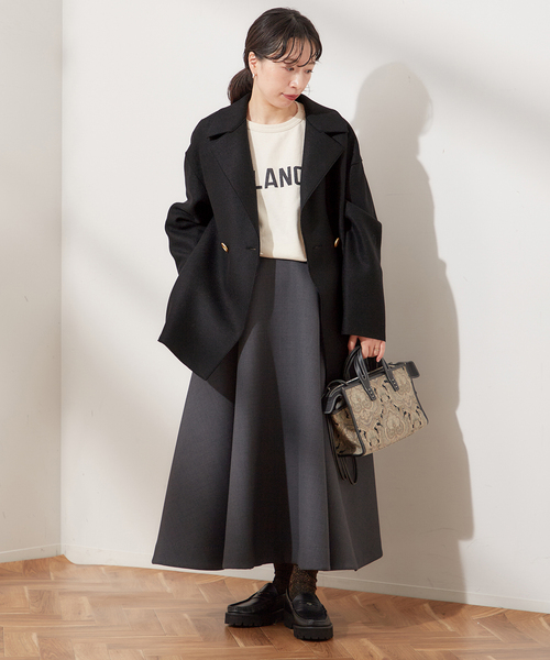 journal standard L'essage(ジャーナルスタンダードレサージュ)の「【HARRIS WHARF LONDON】Women dropped shoulder d.b. jacket p:コート(その他アウター・レディース・ブラック・42)」の3枚目の写真