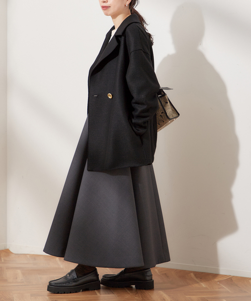 HARRIS WHARF LONDON】Women dropped shoulder d.b. jacket p：コート