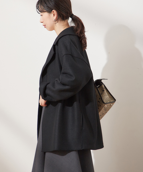 journal standard L'essage(ジャーナルスタンダードレサージュ)の「【HARRIS WHARF LONDON】Women dropped shoulder d.b. jacket p:コート(その他アウター・レディース・ブラック・42)」の6枚目の写真