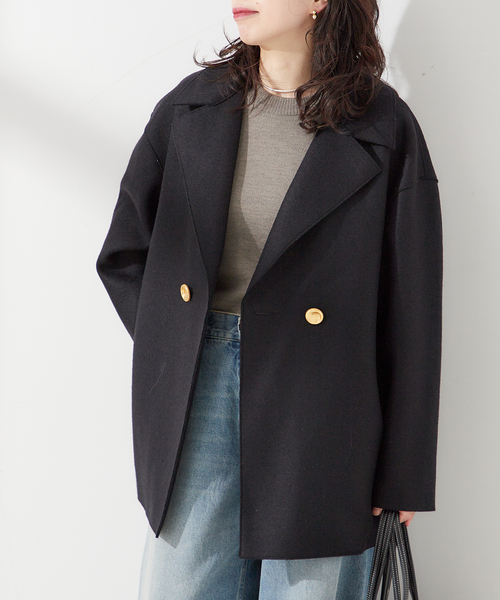 journal standard L'essage(ジャーナルスタンダードレサージュ)の「【HARRIS WHARF LONDON】Women dropped shoulder d.b. jacket p:コート(その他アウター・レディース・ブラック・42)」の11枚目の写真