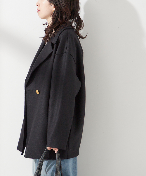 journal standard L'essage(ジャーナルスタンダードレサージュ)の「【HARRIS WHARF LONDON】Women dropped shoulder d.b. jacket p:コート(その他アウター・レディース・ブラック・42)」の12枚目の写真