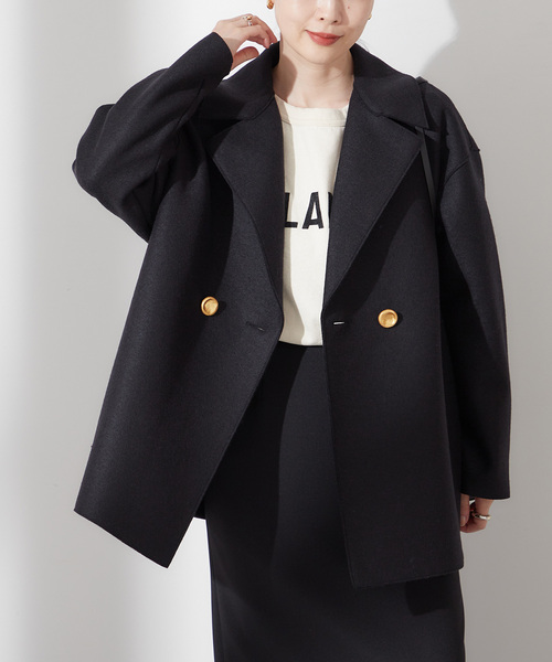 journal standard L'essage(ジャーナルスタンダードレサージュ)の「【HARRIS WHARF LONDON】Women dropped shoulder d.b. jacket p:コート(その他アウター・レディース・ブラック・42)」の17枚目の写真