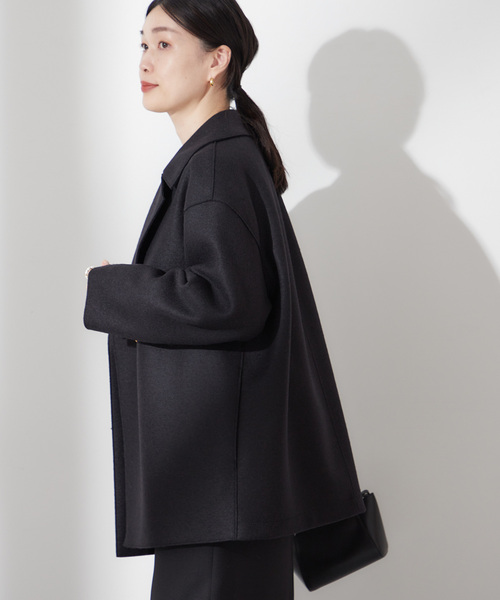 journal standard L'essage(ジャーナルスタンダードレサージュ)の「【HARRIS WHARF LONDON】Women dropped shoulder d.b. jacket p:コート(その他アウター・レディース・ブラック・42)」の19枚目の写真