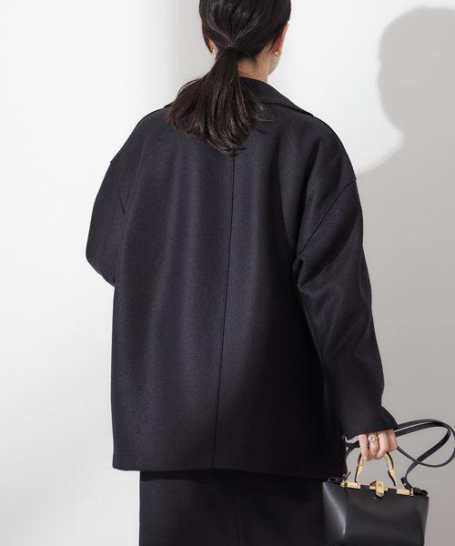 journal standard L'essage(ジャーナルスタンダードレサージュ)の「【HARRIS WHARF LONDON】Women dropped shoulder d.b. jacket p:コート(その他アウター・レディース・ブラック・42)」の20枚目の写真