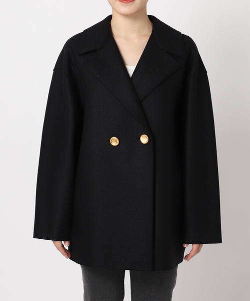 journal standard L'essage(ジャーナルスタンダードレサージュ)の「【HARRIS WHARF LONDON】Women dropped shoulder d.b. jacket p:コート(その他アウター・レディース・ブラック・42)」の21枚目の写真
