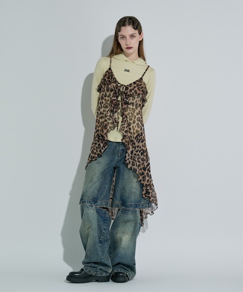 ANNA SUI NYC（アナ スイ エヌ ワイ シー）の「ラッフルシフォンキャミソール（ワンピース・レディース・ブラック/ホワイト/キャメル・FREE）」の19枚目の写真