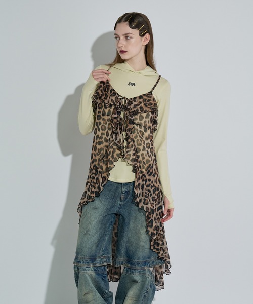 ANNA SUI NYC（アナ スイ エヌ ワイ シー）の「ラッフルシフォンキャミソール（ワンピース・レディース・ブラック/ホワイト/キャメル・FREE）」の15枚目の写真