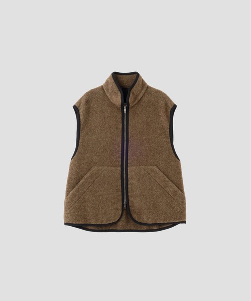 MHL.（エムエイチエル）の「SOFT WOOL FLEECE（ブルゾン・レディース・ブラック/カーキ・2/1）」の10枚目の写真