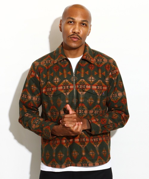 ROTAR(ローター)の「Native Stripe Half zip Work shirt(シャツ/ブラウス・メンズ・ブラック/グリーン・MEDIUM/LARGE/X-LARGE)」の6枚目の写真