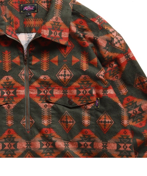 ROTAR(ローター)の「Native Stripe Half zip Work shirt(シャツ/ブラウス・メンズ・ブラック/グリーン・MEDIUM/LARGE/X-LARGE)」の13枚目の写真