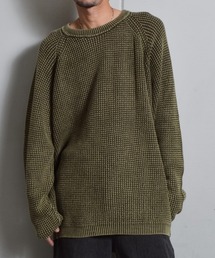 DOUBLE STEAL（ダブルスティール）の「ストーンウォッシュラグランコットンニット（ニット/セーター）」