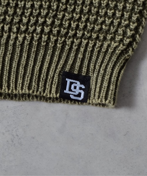 DOUBLE STEAL（ダブルスティール）の「ストーンウォッシュラグランコットンニット（ニット/セーター・メンズ・カーキ/ネイビー・MEDIUM/LARGE）」の6枚目の写真