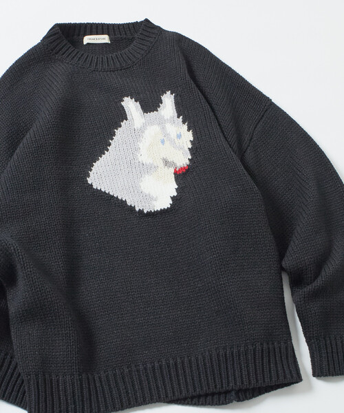 FREAK'S STORE(フリークスストア)の「限定展開 リラックスフィット ドッグモチーフ ローゲージ ジャガード クルーネックニット / ハスキー(ニット/セーター・メンズ・ネイビー/ブラウン/ブラック/チャコールグレー・MEDIUM/LARGE)」の19枚目の写真
