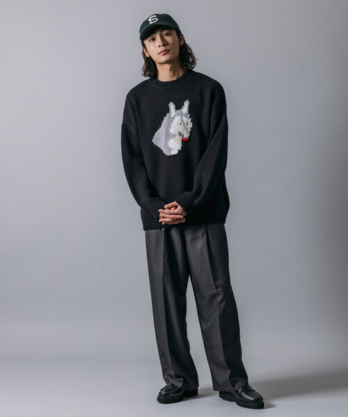 FREAK'S STORE(フリークスストア)の「限定展開 リラックスフィット ドッグモチーフ ローゲージ ジャガード クルーネックニット / ハスキー(ニット/セーター・メンズ・ネイビー/ブラウン/ブラック/チャコールグレー・MEDIUM/LARGE)」の21枚目の写真